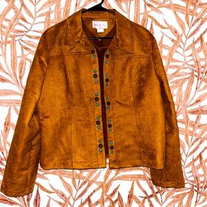 Women's Suede Button-Up Jacket